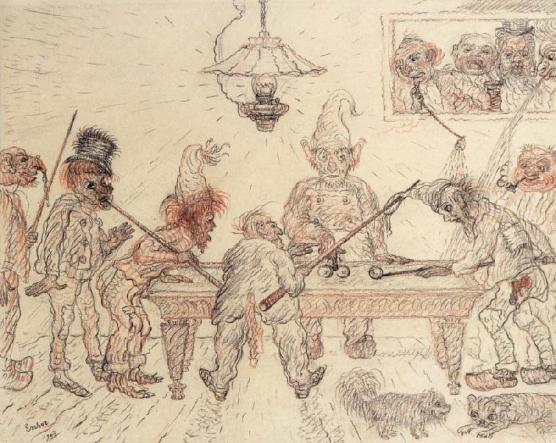 James Ensor Drunken Men Playing Billiards